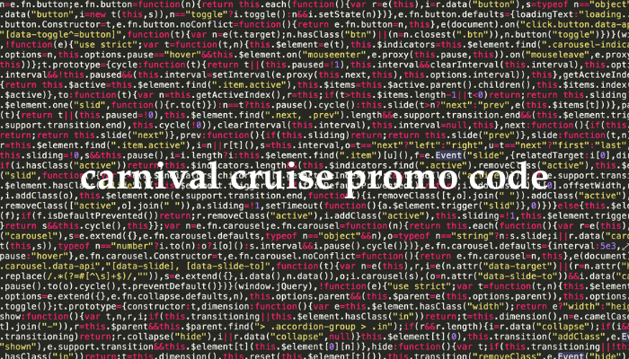carnival cruise promo code